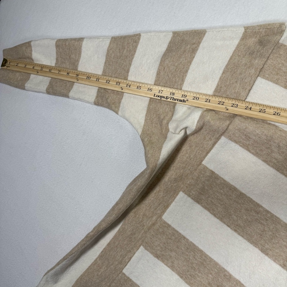 J JILL dolman sweater tunic neutral Striped Beige and White Sweater XL - Picture 5 of 8